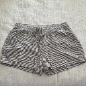 Old Navy Black and White Striped High Waist Shorts